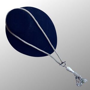 🌼VTG Glass Beaded Tassel Pendant Necklace